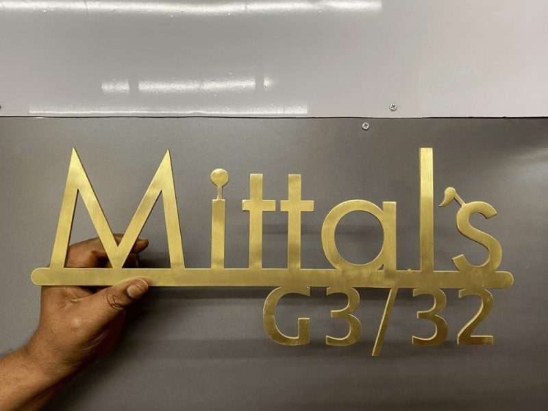 Brass nameplate